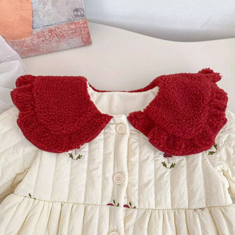 Girl Fleece Lined Padded Mushroom Coat