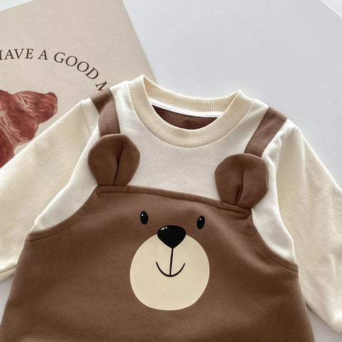 Baby 2 in 1 Faux Bear Overall Romper