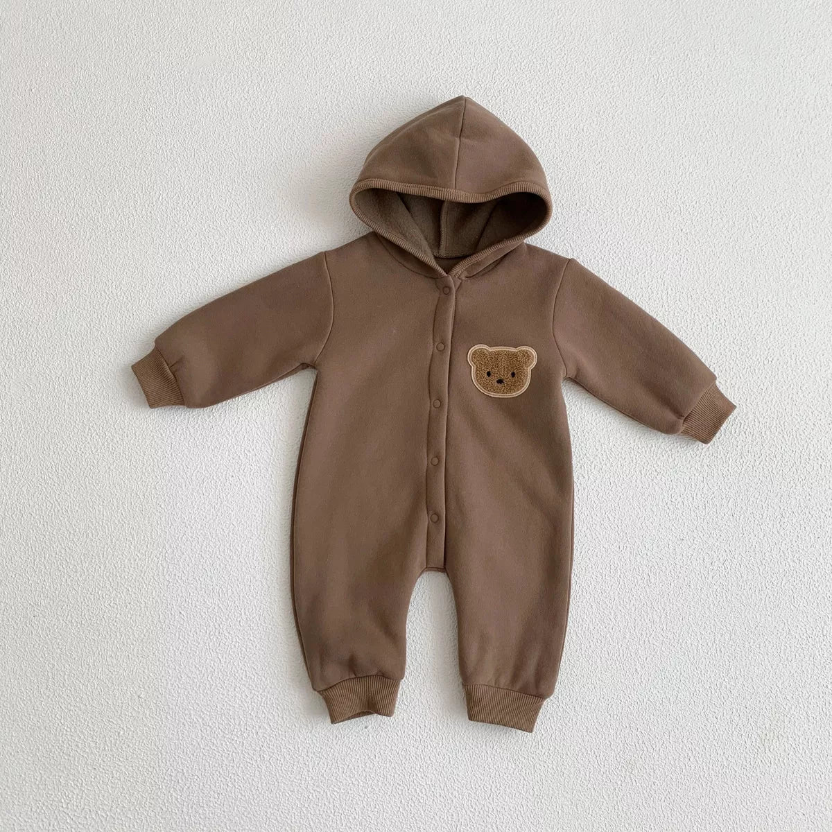 Baby Bear Hooded Fleece Romper