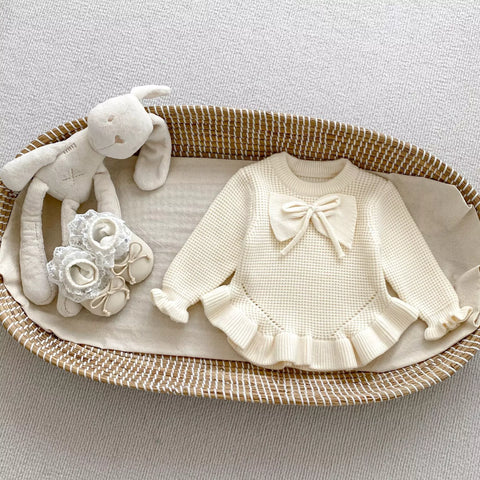 Baby Girl Bowl Ruffle Hem Sweater