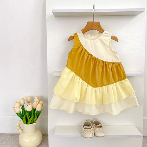 Girls Ombre Asymmetric Hem Dress