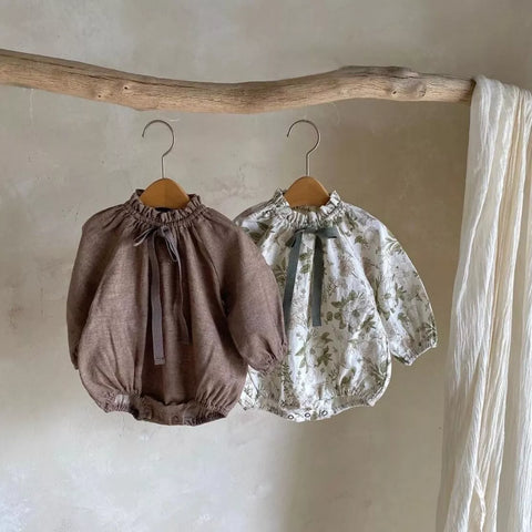 Baby Girls Vintage Autumn Tie Bodysuit