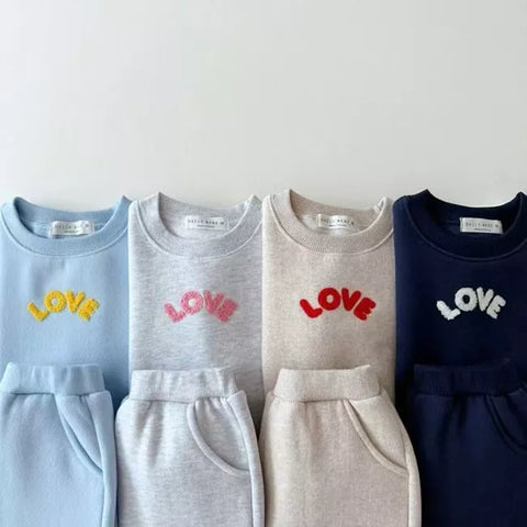 2 Pc Love Letter Sweat Suit Set