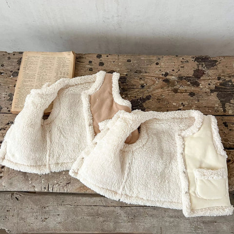 Baby Sherpa Lined Suede Vest