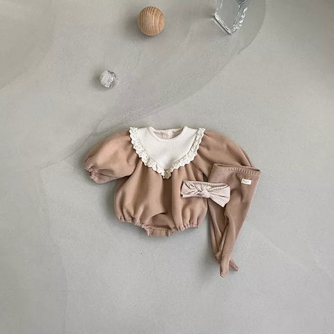 Baby Girl Bubble V Bib Bodysuit