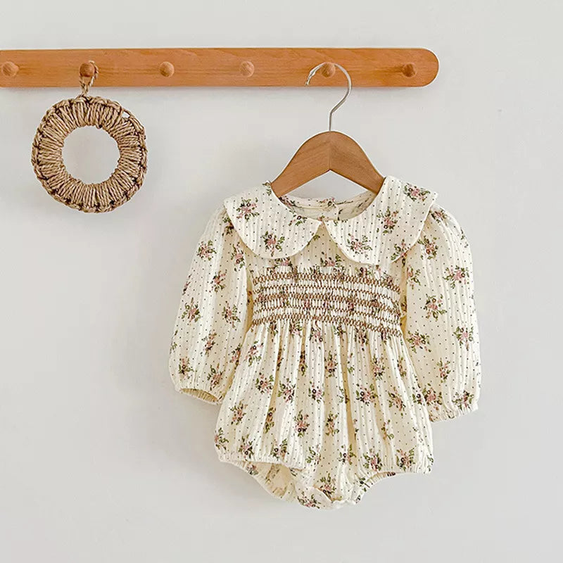 Girls Dtisy Floral Peter Pan Collar Dress/Bodysuit