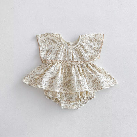 Baby Girl Wheat Grass Print Dress