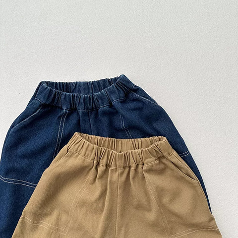 Boys Casual Denim Elastic Pants