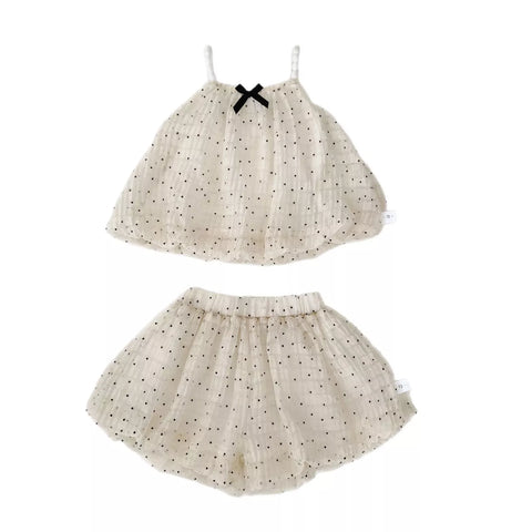 2 Pc Baby Girl Polka Dot Bubble Cami & Shorts Set
