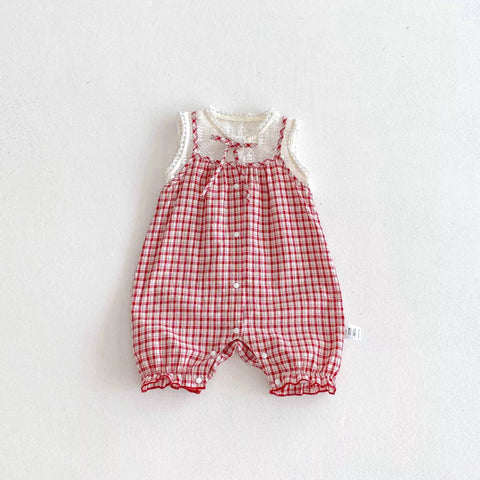 Baby Girl 2 in 1 Gingham Cami Romper