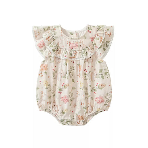 Baby Girl Spring Bunny and Berries Bodysuit