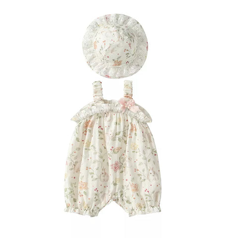 2 pc Baby Girl Spring Bunny and Berries Romper