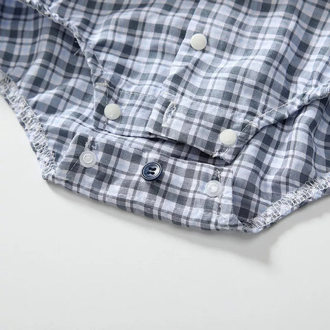 Baby Boy 2 in 1 Plaid Polo Bodysuit