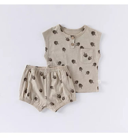 2 Pc Baby Boy Sleeveless Summer Tank & Shorts Set