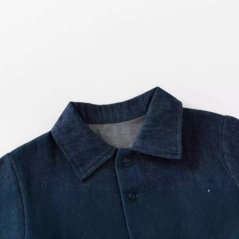 Baby Boy Denim Jumpsuit w/ Car Patch