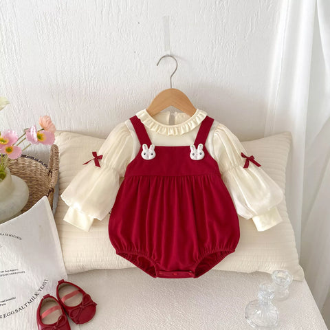 Baby Girl 2 in 1 Winter Bunny Bodysuit