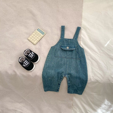 2 Pc Baby Stripe Shirt w/ Denim Overall