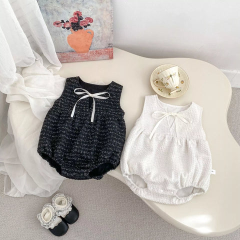 2 Pc Baby Girl Tweed Bodysuit w/ Collar Shirt