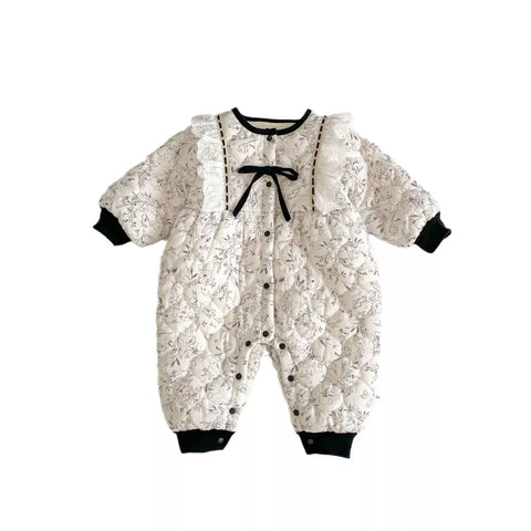 Baby Girl Chic Floral Padded Romper