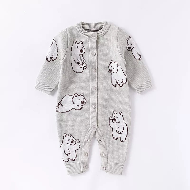 Baby Boy Knit Polar Bear Romper