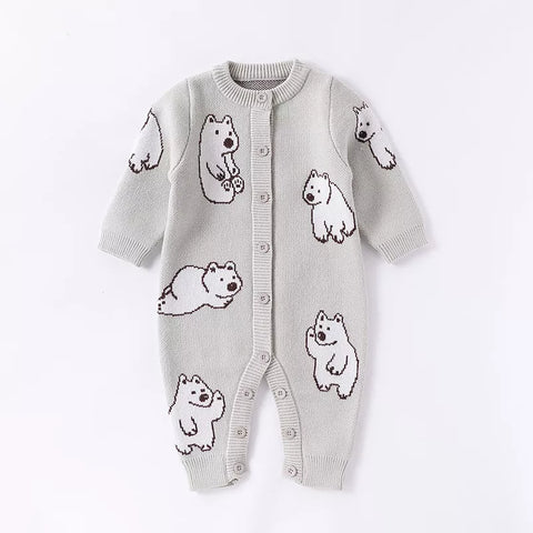 Baby Boy Knit Polar Bear Romper