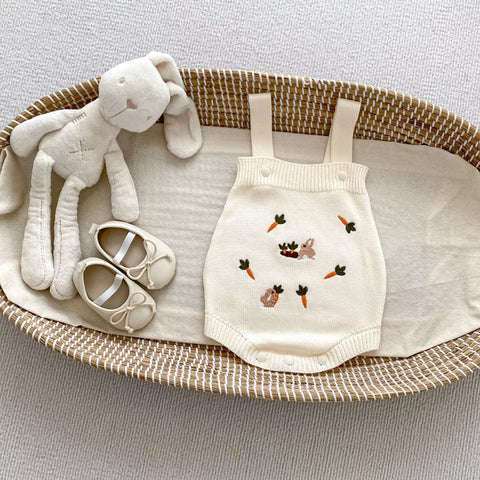 2 Pc Baby Girl Rabbit & Carrot Cardigan and Bodysuit Set