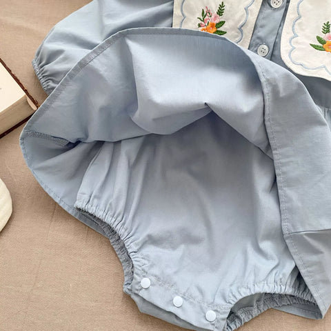 Baby Girl Spring Blossom Collar Long Sleeve Dress