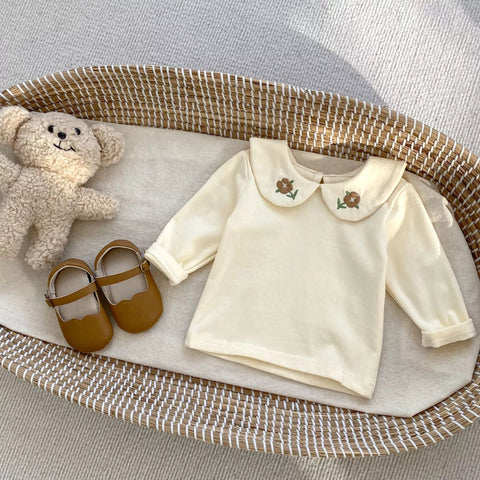 2 Pc Baby Girl Spring Flower Corduroy Overall Bodysuit