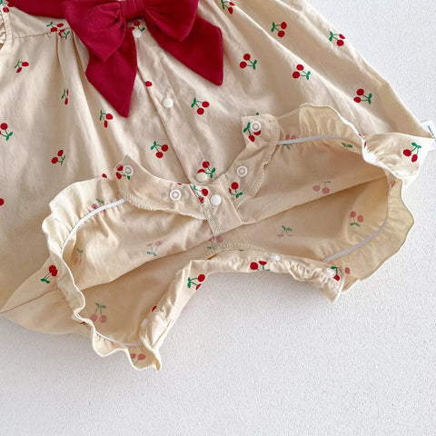 Baby Girl Mini Cherries Short Romper