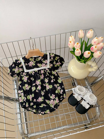 Baby Girl Summer Floral Bodysuit Or 2 Pc Set