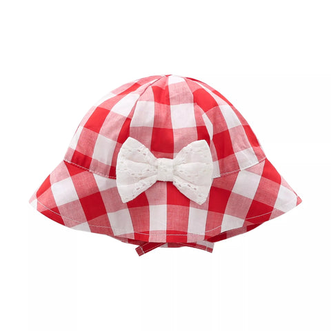 2 Pc Baby Girl Tartan Backless Sun Dress w/ Hat