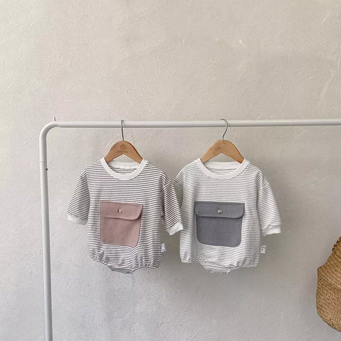 Baby Boy Large Pocket Stripe Bodysuit