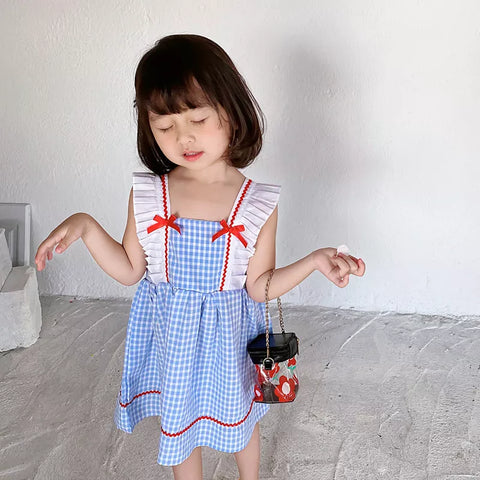 Girls Gingham Plaid Dorothy Dress