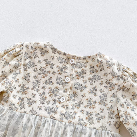 Baby Girl Floral Bodysuit Dress with Bonnet