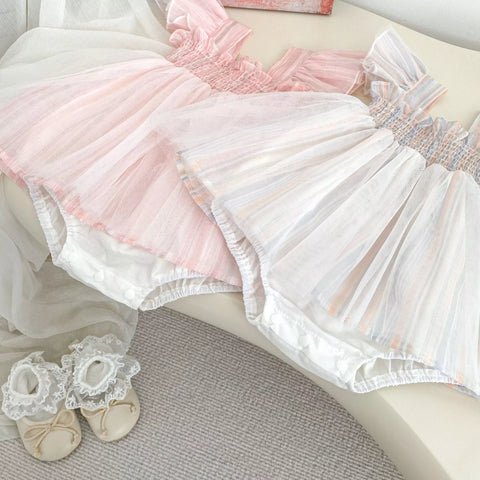 Baby Girl Vertical Stripes Smocked Dress