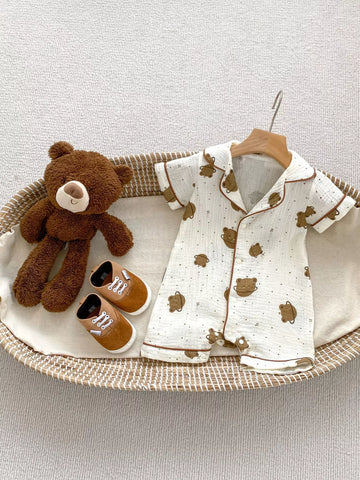 Unisex Baby Print Short Pajamas Onesie Romper