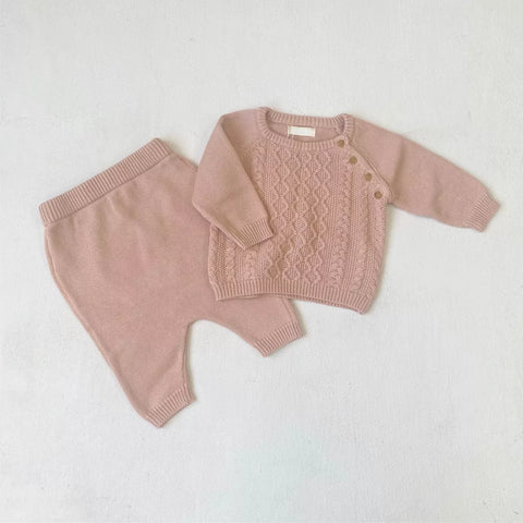 Unisex Baby Knit Cable Sweater Set