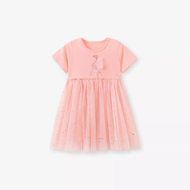 Girls Mesh Ballerina T-shirt Dress