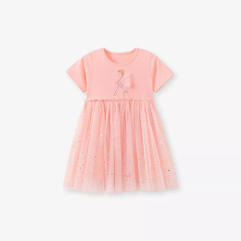 Girls Mesh Ballerina T-shirt Dress