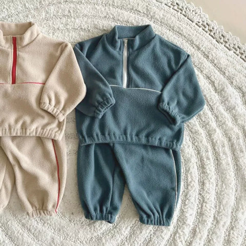 Baby Boy Quarter Zip Fleece Tracksuit