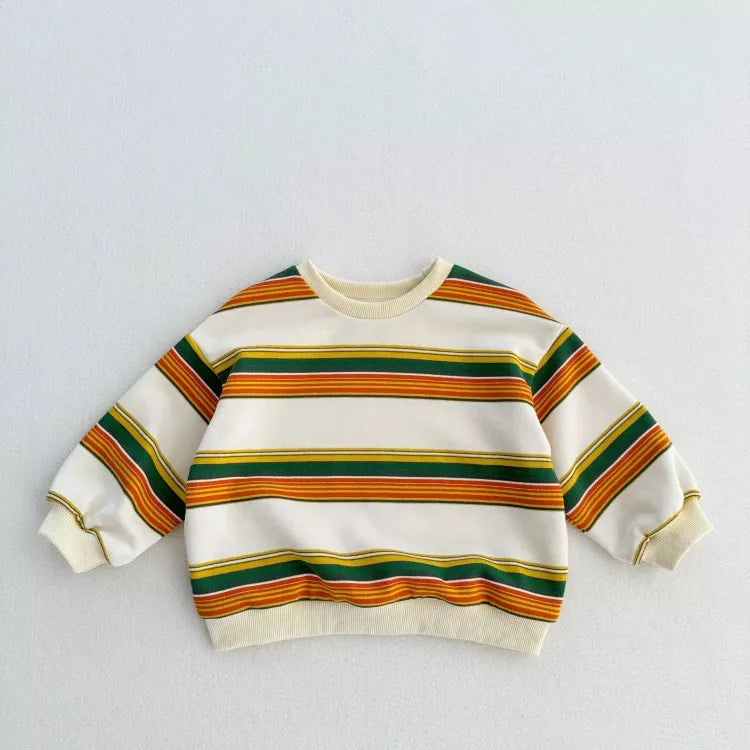 Unisex Kids Stripe Pullover Sweatshirt