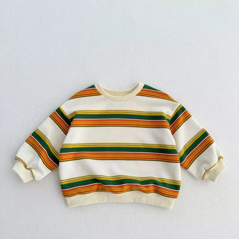 Unisex Kids Stripe Pullover Sweatshirt