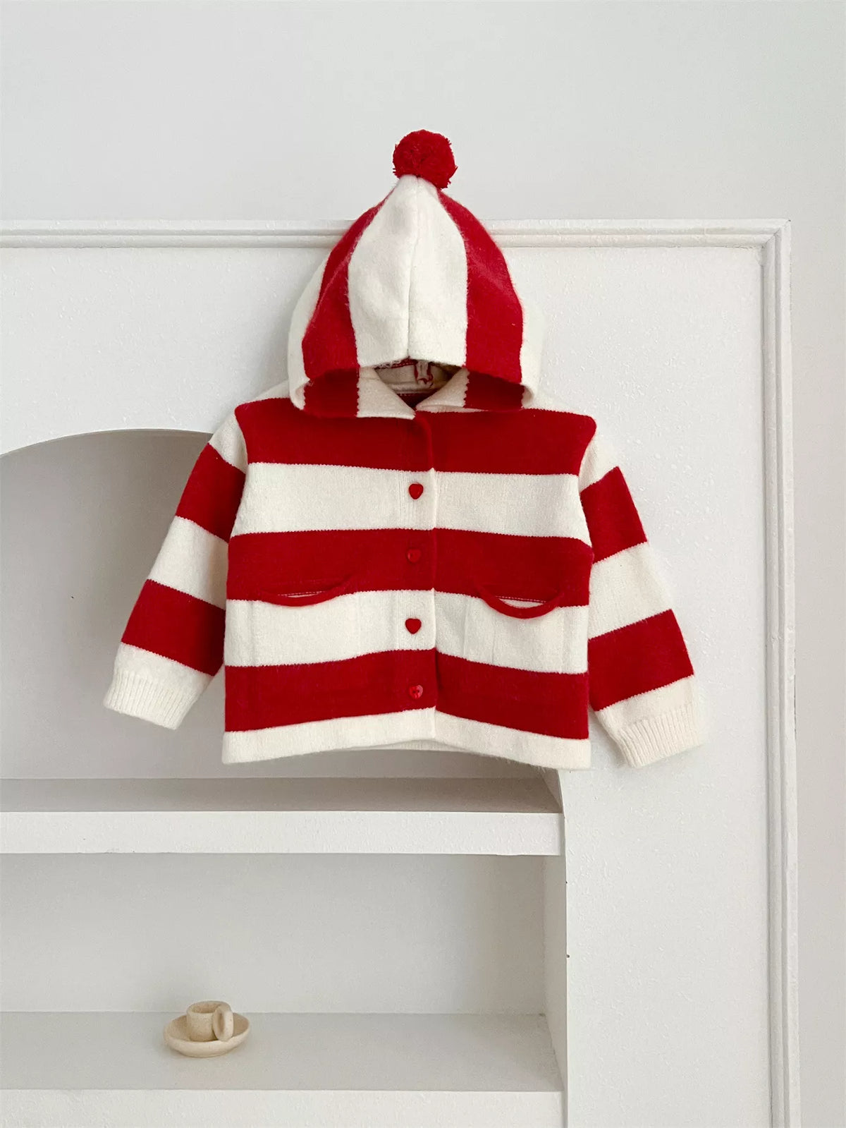 Unisex Baby Waldo Stripe Knit Hooded Sweater