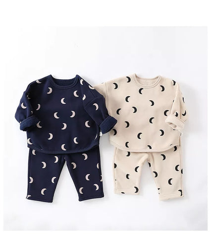 2 Pc Unisex Baby Moon Print Top and Pants Set