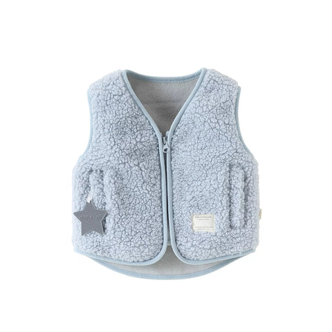 Unisex Baby Fleece V-Neck Vest Zip up