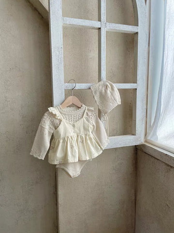 2 Pc Baby Girl Peplum Cotton Bloomer Set