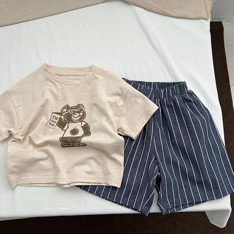 Boys Vertical Stripe Shorts