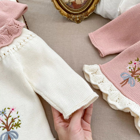 Baby Girl Darling Bouquet Knit Sweater