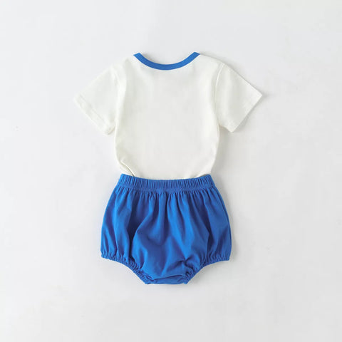 2 Pc Boys Dinosaur Tee & Bubble Shorts Set