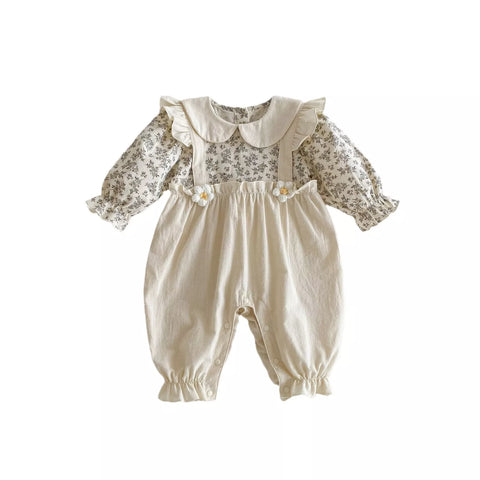 Baby Girl 2 in 1 Floral Print Romper Jumpsuit